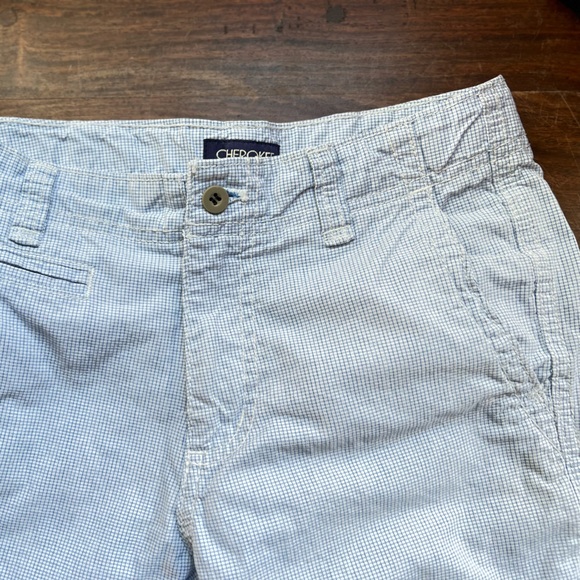 CHEROKEE SHORTS BOYS PLAID LIGHT BLUE AND WHITE - Picture 13 of 15